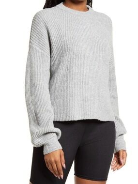 BP Cleo Rib Crop Crewneck Sweater